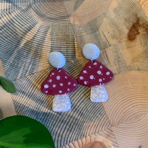 Funky Sparkle Shroom Earrings